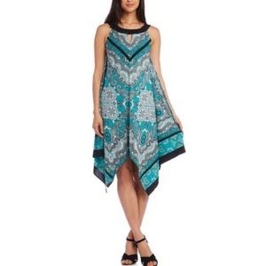 R&M Richards Keyhole Handkerchief Dress